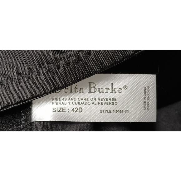 Delta Burke Bra Plus Size 42D 42 D Underwire Padded Black Rear Close Formed - Picture 3 of 4